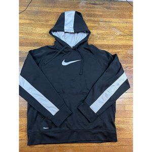 Nike-Fit Hooded Sweatshirt‎ Black/Gray Mens Size Medium Gray Tag Vintage